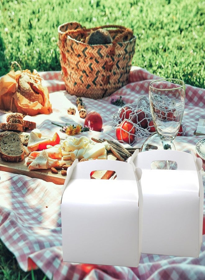 Oletx 30Pcs 9 Inch Large Gable Gift Boxes, White Party Favor Treat Boxes, Lunch Box with Handles for Birthday Babyshower Wedding Activity Picnic - Image 3